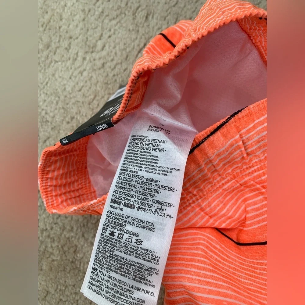 Hurley NWT Size 7/8 Bright Orange Swim Trunks